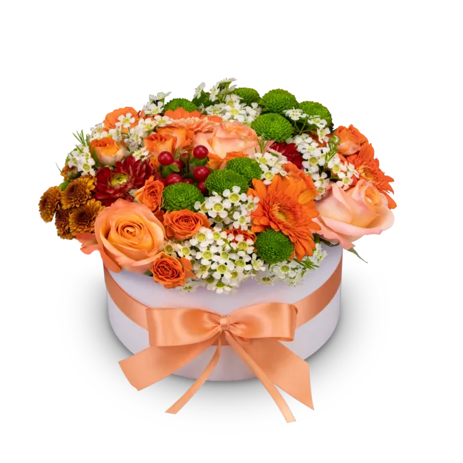 Box of orange flowers
